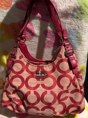 Coach Pink Circle-Print Shoulder Bag